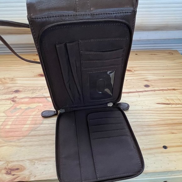 Fossil Brown Leather Crossbody Bag NWOT - Picture 4 of 5